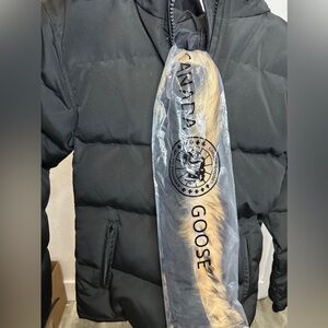 Canada Goose Black Quilted Down Jacket with Fur Trim